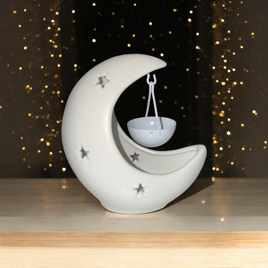 Large White Half Moon Wax Warmer